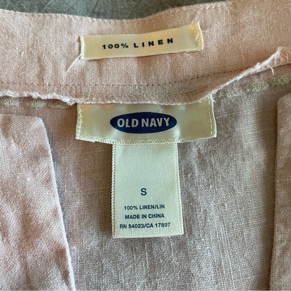 Old Navy Linen Tunic, Pink Tunic Top, Linen Shirt, Light Pink Top, 2000s, Small - Picture 9 of 13